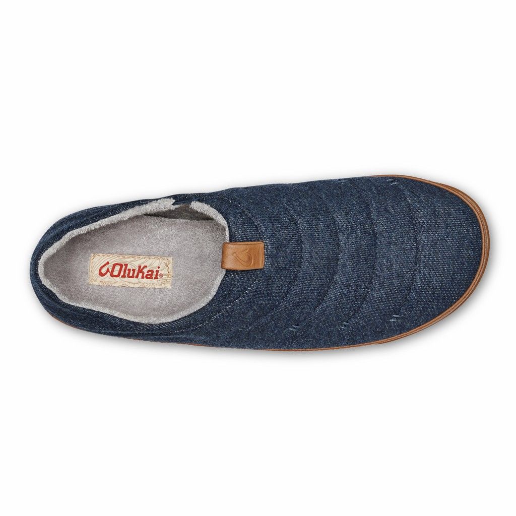 Zapatos Olukai Mahana - Pantuflas Hombre Azules 20613-849